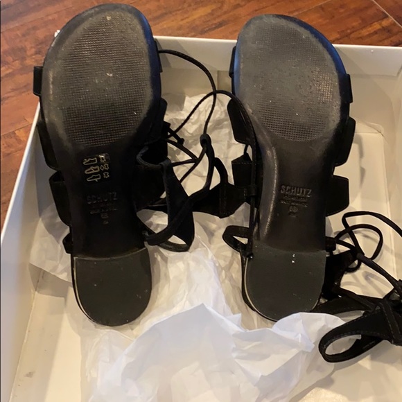 Schutz Erlina gladiator sandals in black side SZ 6 - Picture 4 of 5
